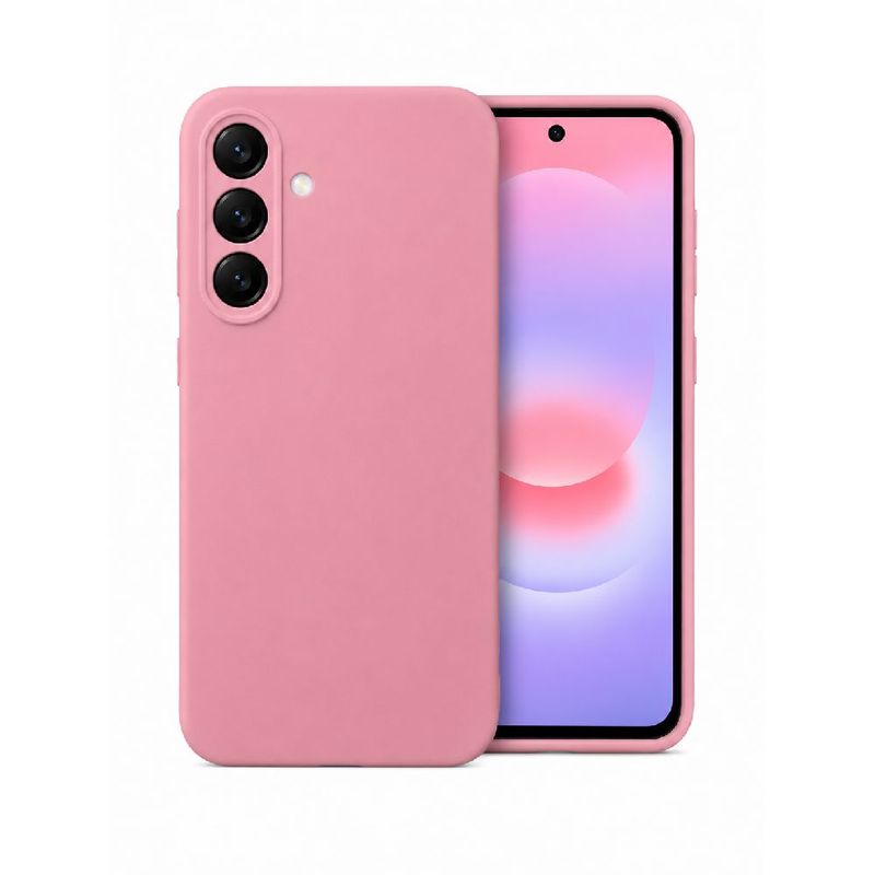 Case GMobile Samsung A27 antigolpes para celular rosado frontal