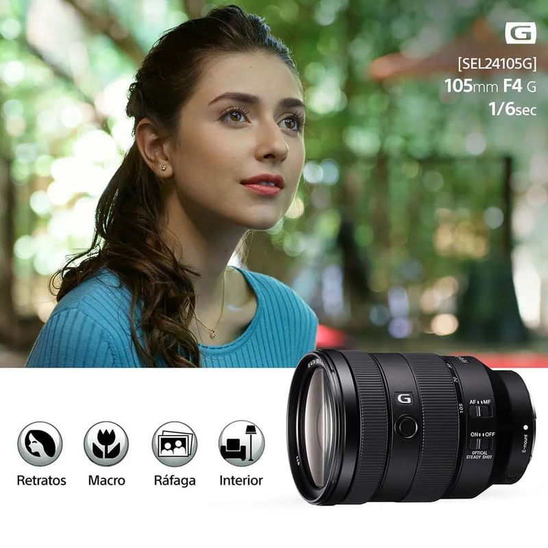 Lente Sony SEL24105G 24-105 mm F4 Full Frame especificaciones
