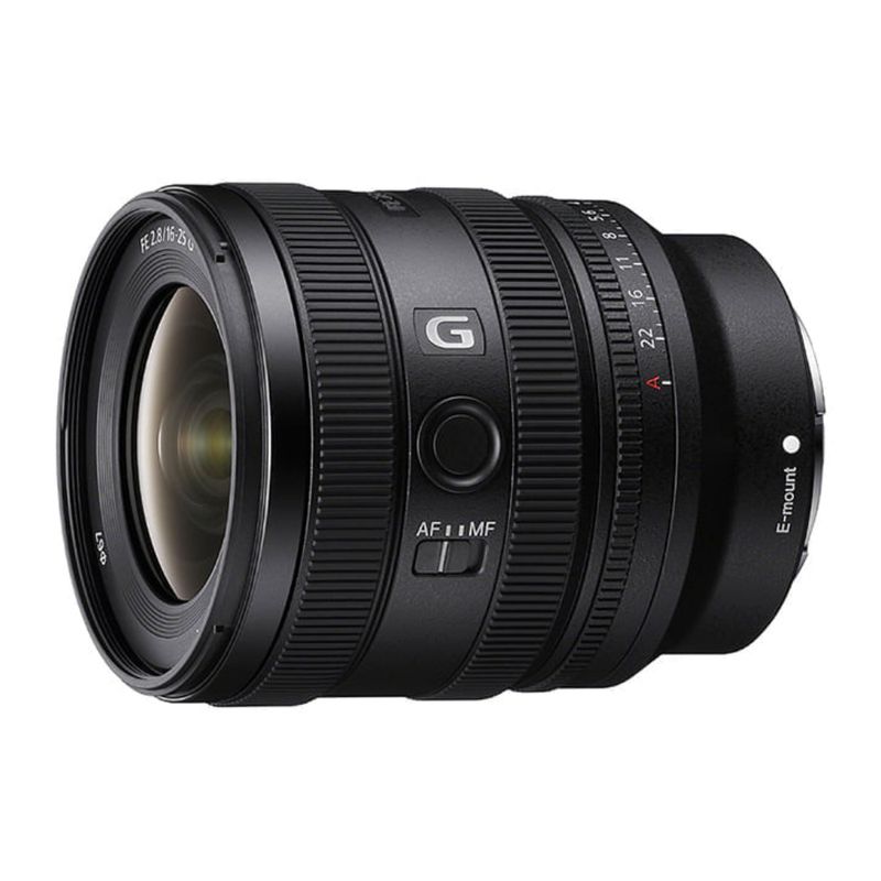 Lente Sony SEL1625G 16-25 mm F2.8 Full Frame lateral oblicuo