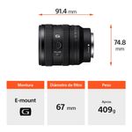 Lente Sony SEL1625G 16-25 mm F2.8 Full Frame especificaciones