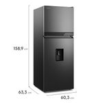 Refrigeradora Electrolux 288L No Frost Inverter negra frontal medidas