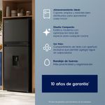 Refrigeradora Electrolux 288L No Frost Inverter negra conexión  características