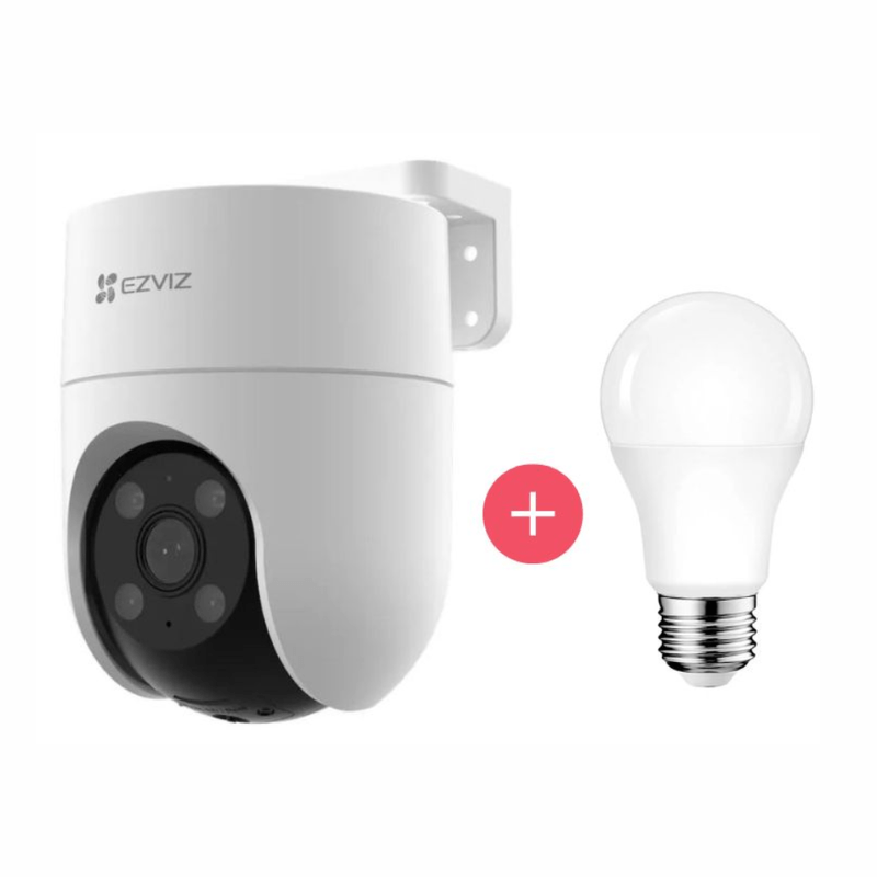 Cámara de seguridad EZVIZ H8C rotación 360 grados blanco y foco