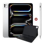 iPad Pro 11" M5 256GB cámara 12MP Silver con Keyboard y Pencil Universal frontal