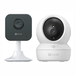 Kit 2 cámaras EZVIZ H1C + H6C Full HD 360° Wi-Fi blanco conjunto frontal