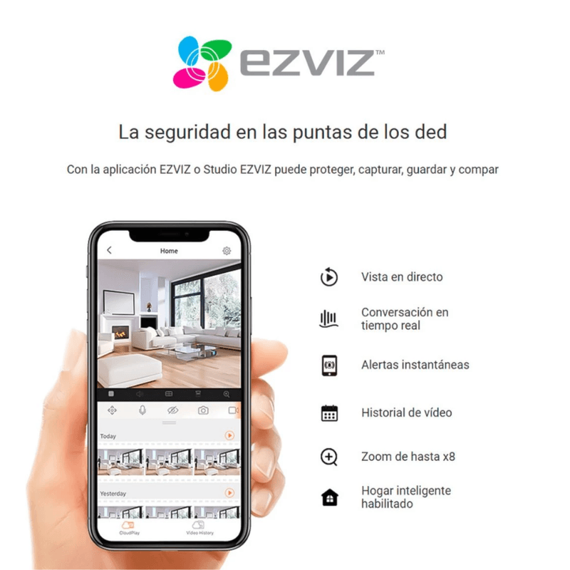 Kit 2 cámaras EZVIZ H1C + H6C Full HD 360° Wi-Fi blanco app ezviz