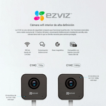 Kit 2 cámaras EZVIZ H1C + H6C Full HD 360° Wi-Fi blanco base magnética