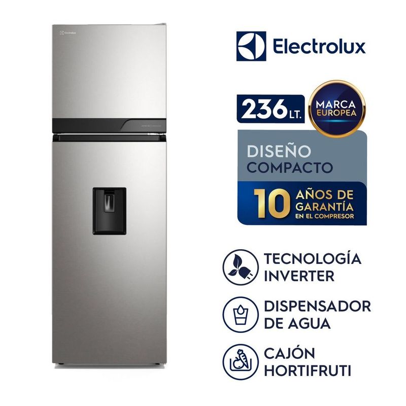 Refrigeradora Electrolux 236L No Frost dispensador plata beneficios