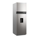 Refrigeradora Electrolux 236L No Frost dispensador plata frontal características diagonal