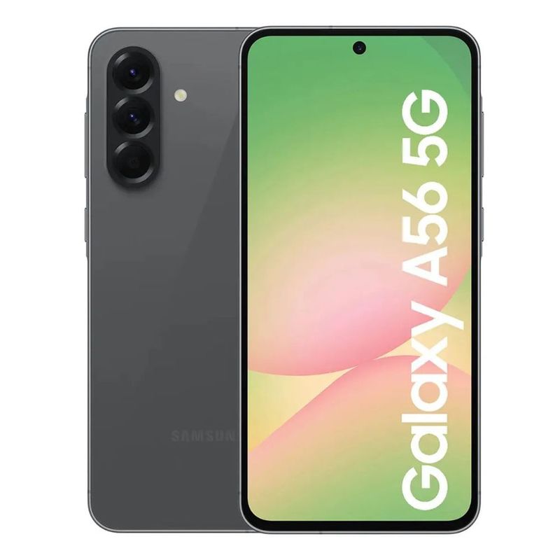 Samsung Galaxy A56 5G 256GB cámara 50MP IP67 8GB RAM gris frontal