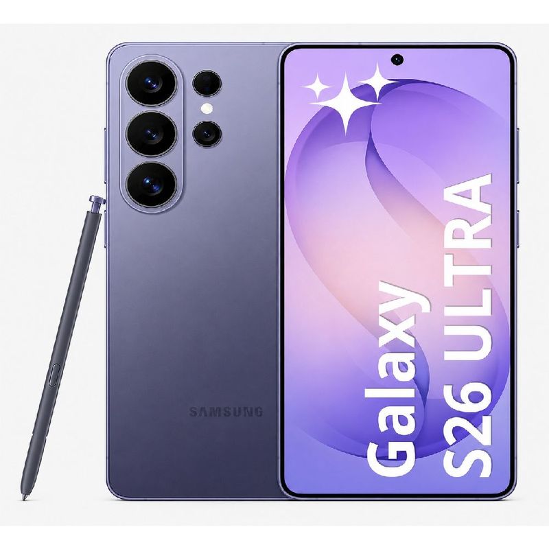 Samsung Galaxy S26 Ultra 5G 512GB cámara 200MP violeta frontal