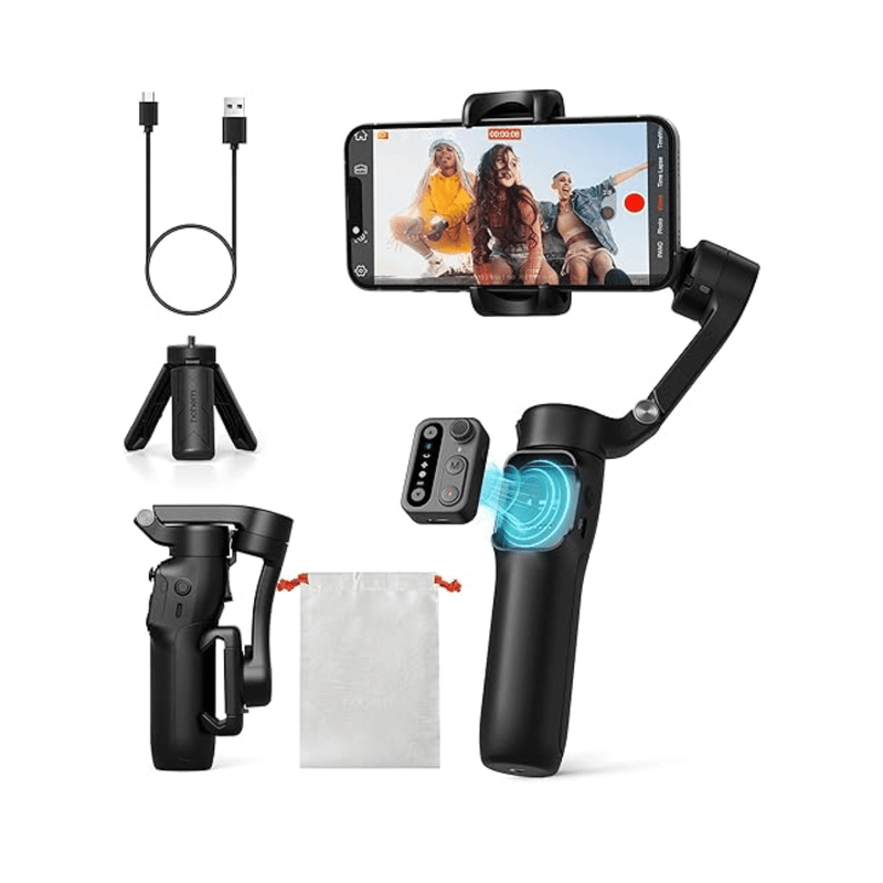 Estabilizador Hohem iSteady X3 SE smartphone negro frontal contenido