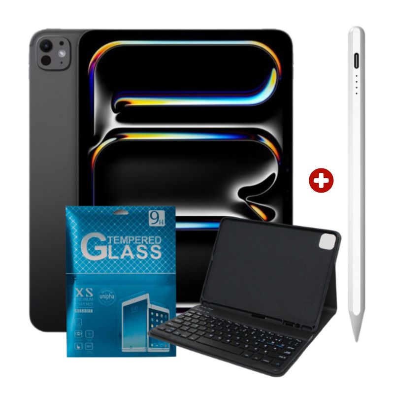 iPad Pro 11" M5 256GB Space Black con Keyboard Pencil y Mica frontal