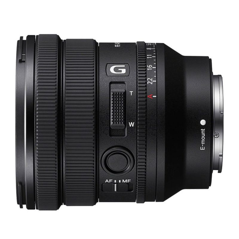 Lente Sony SELP1635G 16-35 mm F4 Full Frame lateral