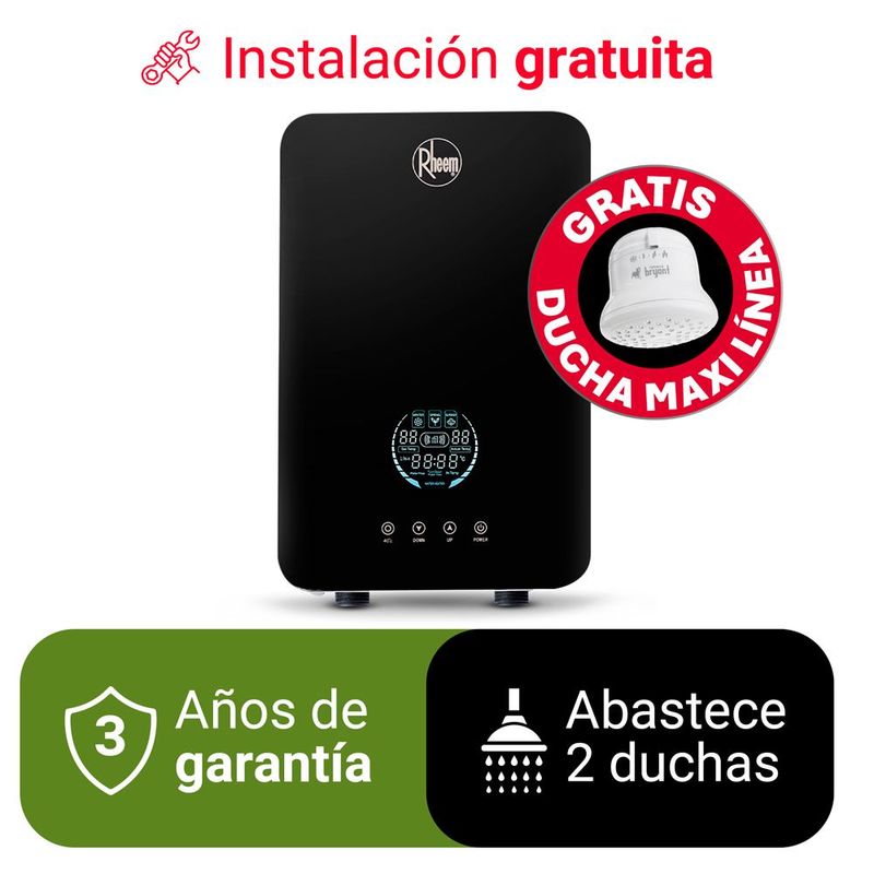 Rapiducha Performance Rheem 8800 W Negro Seguridad