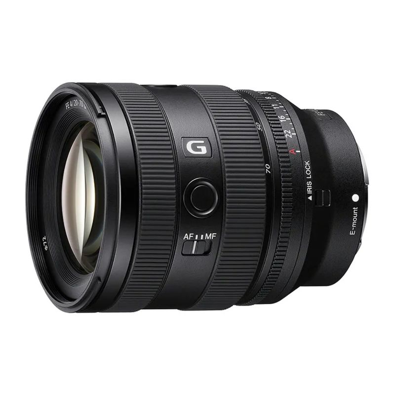 Lente Sony SEL2070G 20-70 mm F4 Full Frame lateral oblicuo