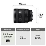 Lente Sony SEL2070G 20-70 mm F4 Full Frame especificaciones