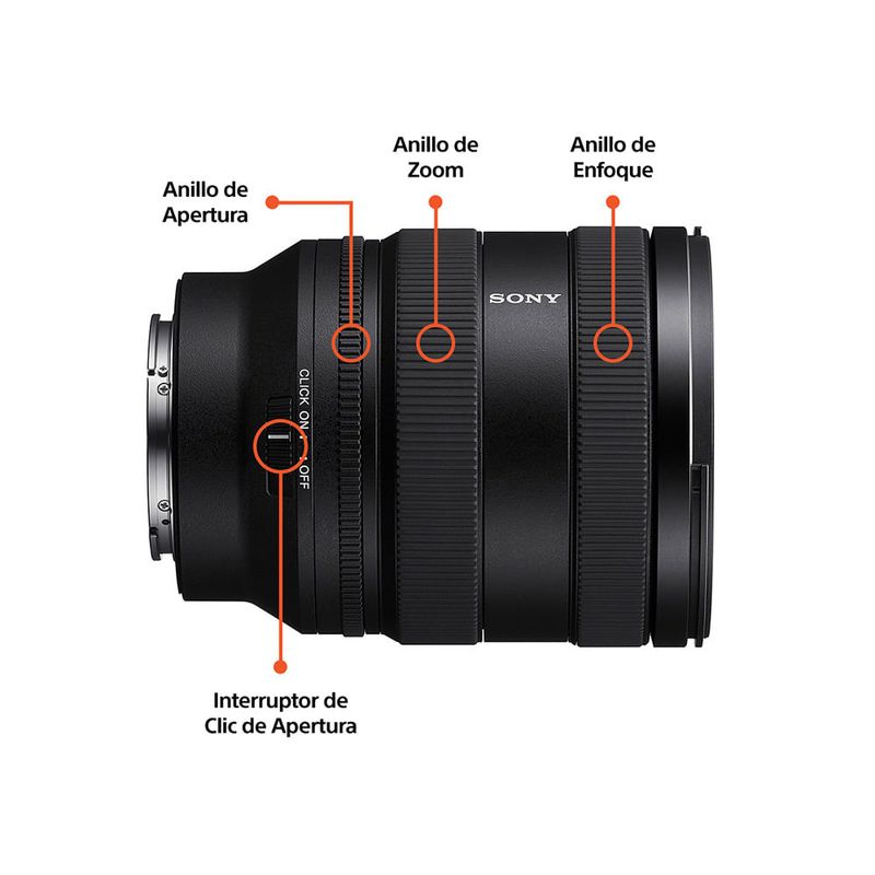 Lente Sony SEL2070G 20-70 mm F4 Full Frame partes de lente