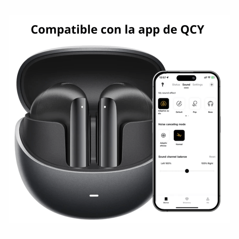 Audífonos QCY AilyBuds Pro+ ANC IPX5 30h Bluetooth 5.3 negro enlace app
