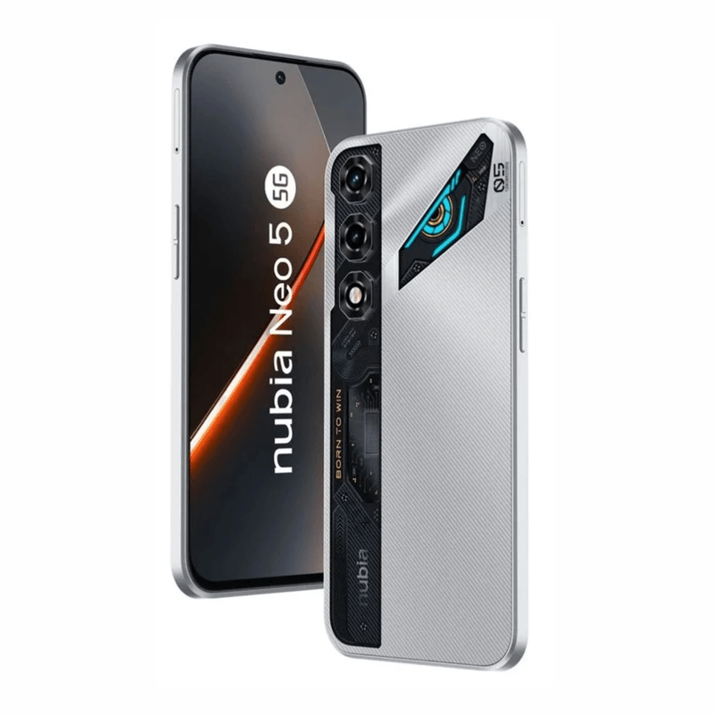 Celular ZTE Nubia Neo 5 5G 256GB LCD IPS 6.8" plateado oblicuo