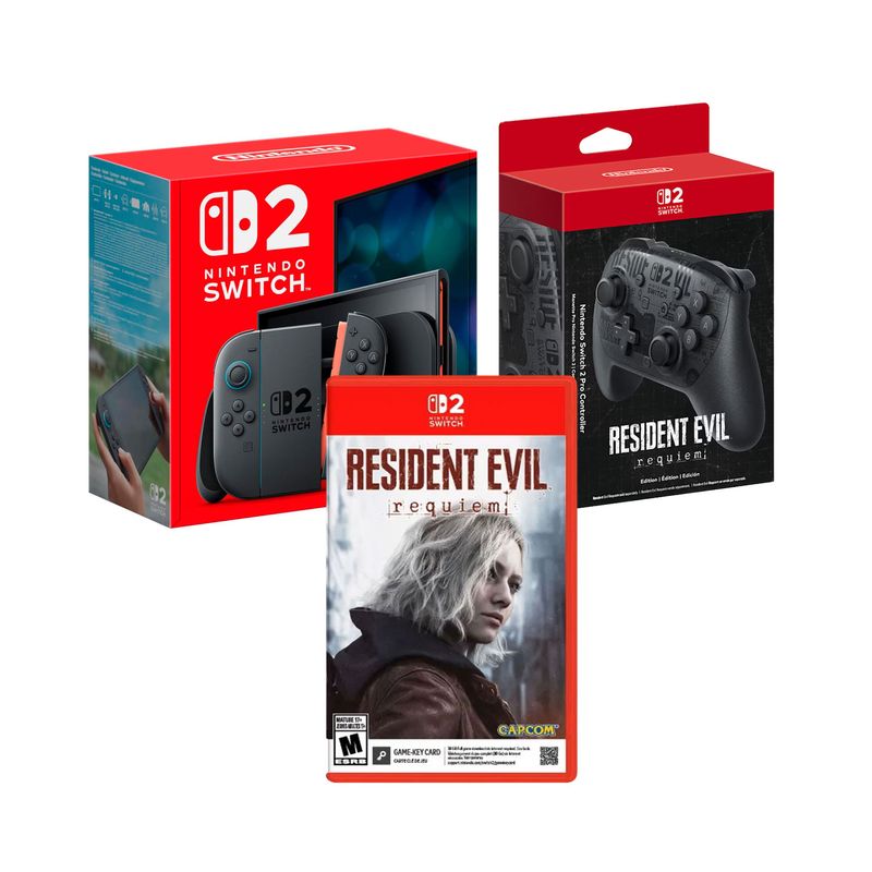 Nintendo Switch 2 256GB Pro Controller Resident Evil negro frontal