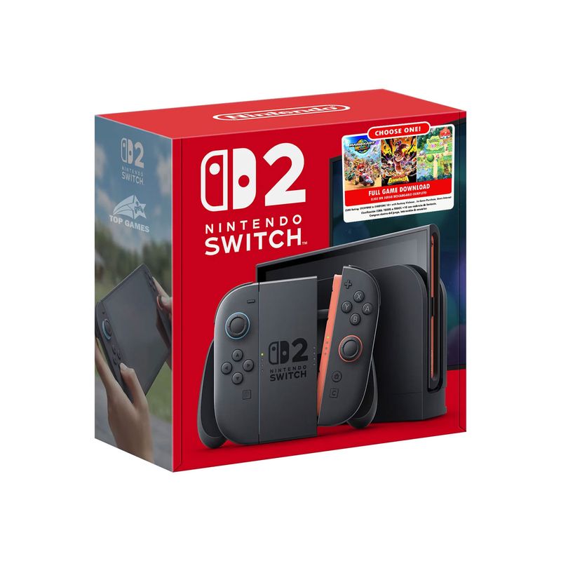 Nintendo Switch 2 256GB negro con juego a elección diagonal