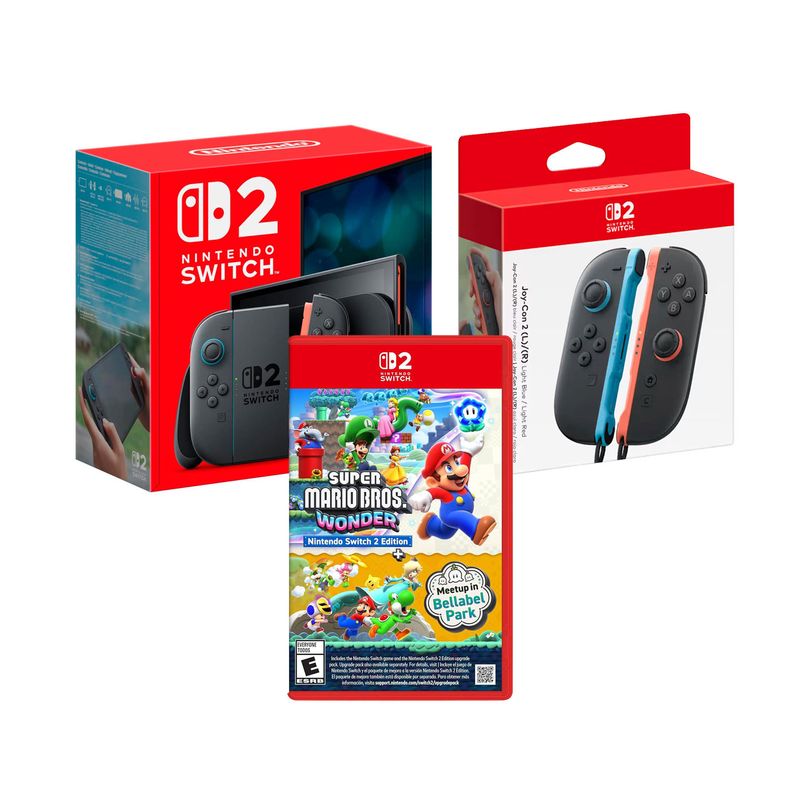 Nintendo Switch 2 256GB negro con Super Mario Bros Wonder frontal