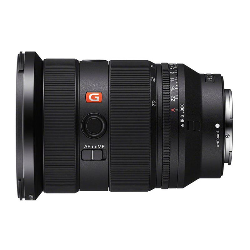 Lente Sony 24-70 mm F2.8 GM Full Frame lateral oblicuo