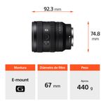Lente zoom estándar Sony 24-50 mm F2.8 Full Frame especificaciones