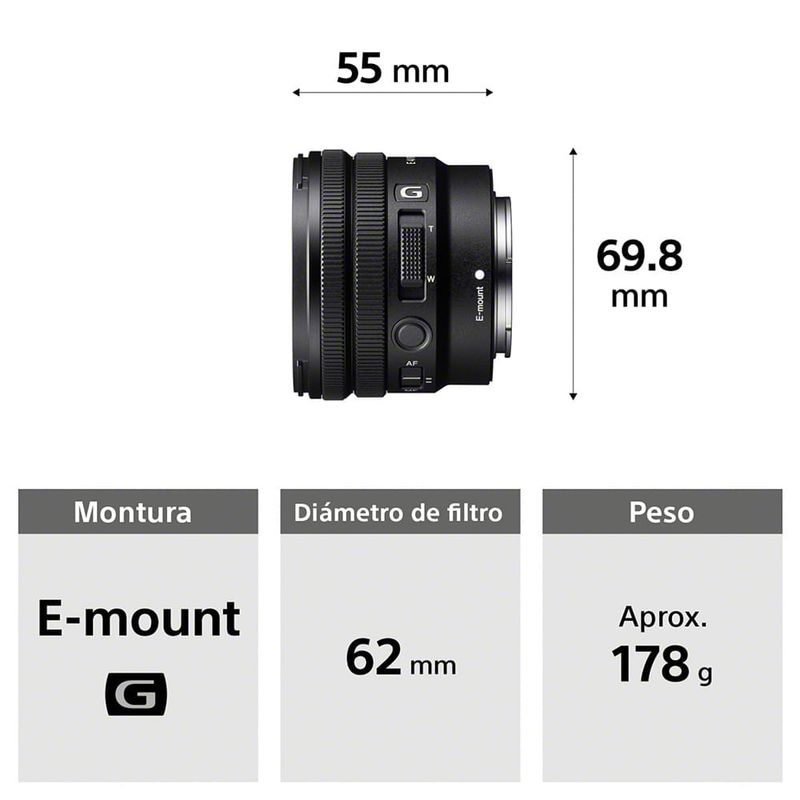 Lente Sony Zoom Ultra Gran Angular 10-20 mm F4 APS-C especificaciones