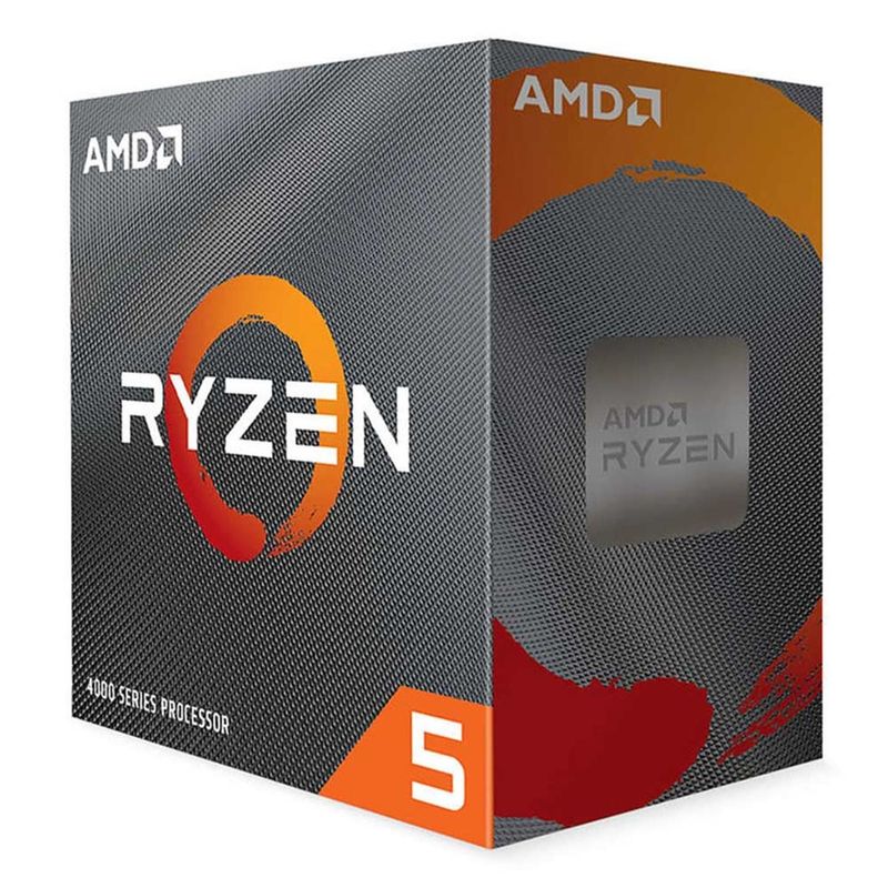 Procesador AMD Ryzen 5 4600G 3.7GHz AM4 frontal oblicuo empaque