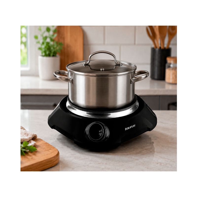 Cocina eléctrica Taurus Fenix 1 hornilla 1000W negro capacidad