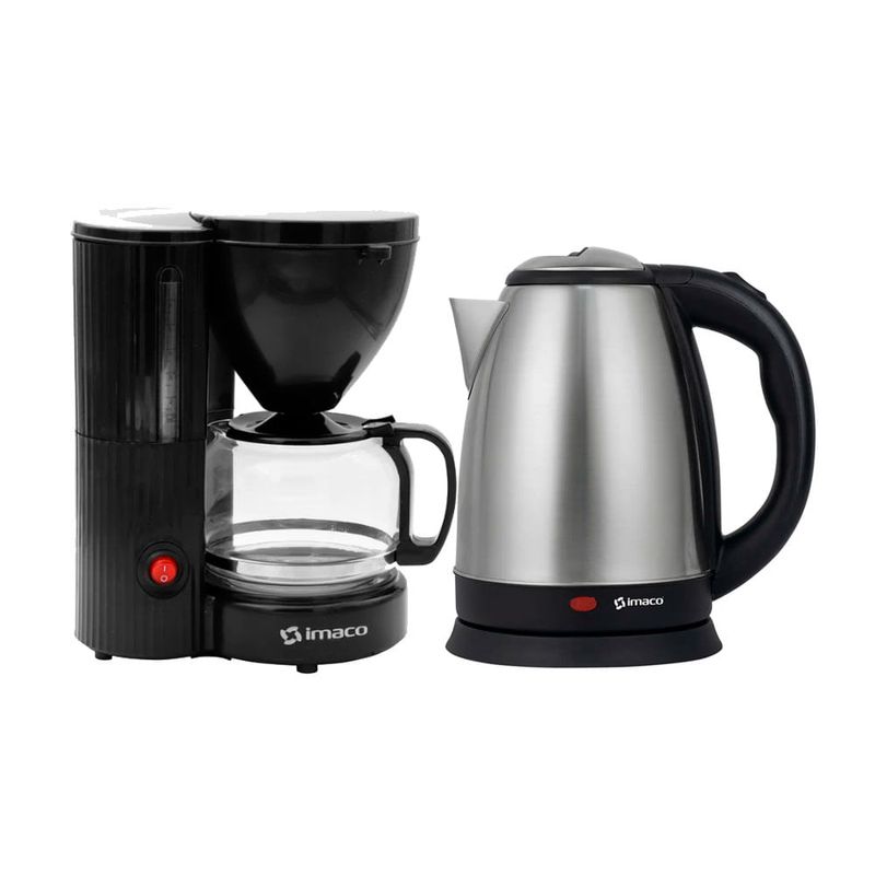 Combo Imaco 5 en 1 licuadora arrocera cafetera y hervidor cafetera frontal