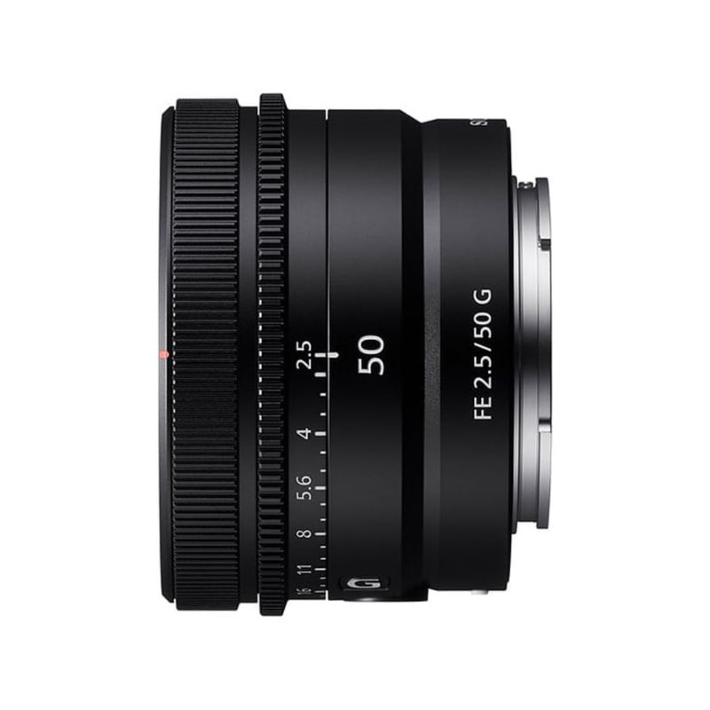 Lente Sony 50 mm F2.5 Monura E Full Frame lateral