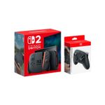 Nintendo Switch 2 256GB negro + Pro Controller frontal