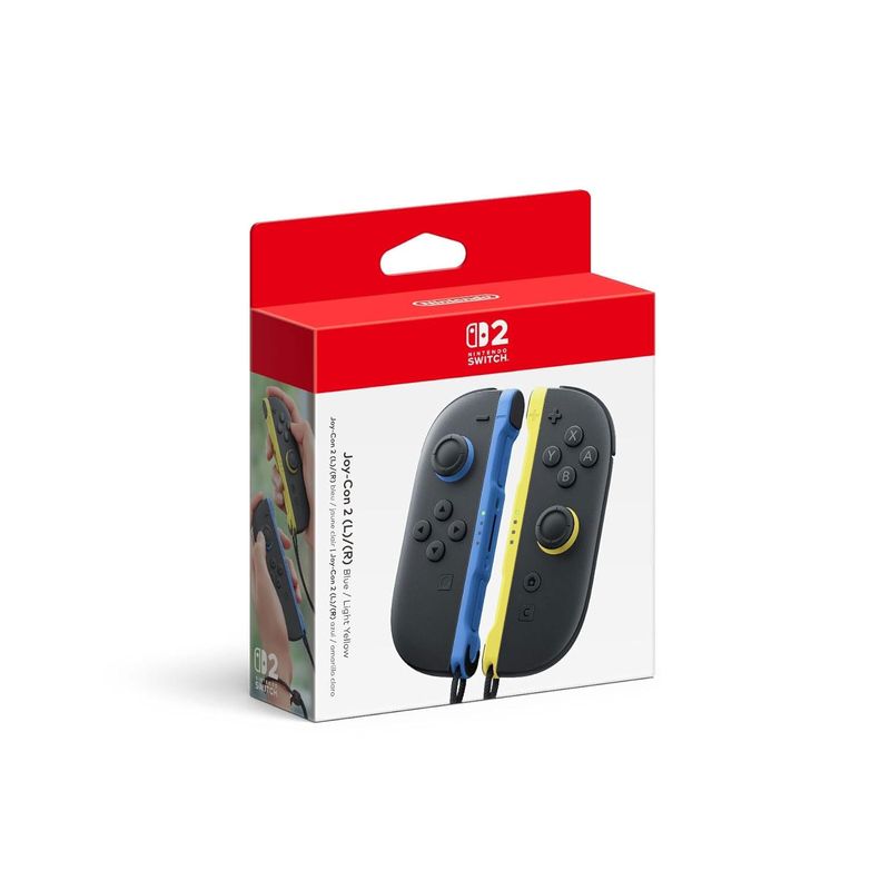Joy-Con 2 Nintendo Switch 2 Light Blue Yellow Bluetooth empaque oblicuo