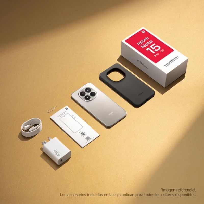Xiaomi Redmi Note 15 Pro 5G 256GB cámara 200MP gris contenido