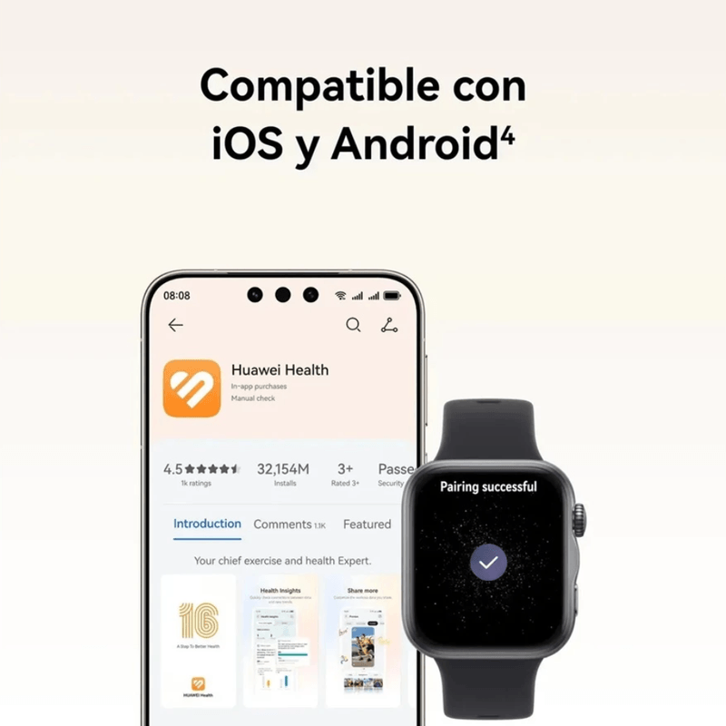 Smartwatch Huawei Watch Fit 5 AMOLED 1.82 negro compatibilidad