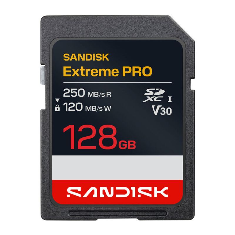 Memoria SD SanDisk Extreme Pro 128GB frontal