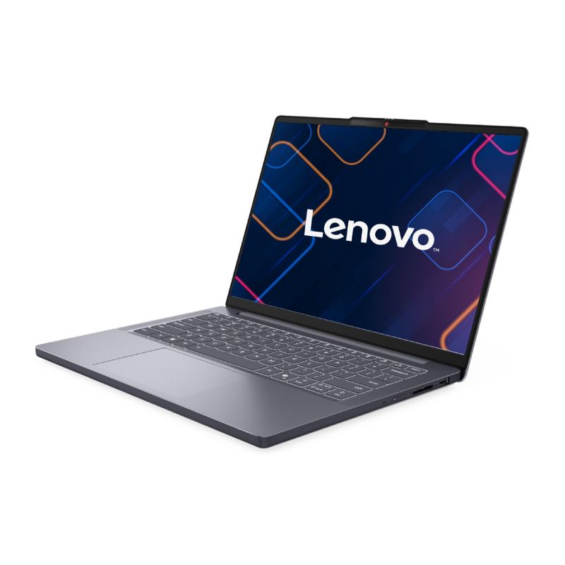 Laptop Lenovo IdeaPad Slim 3 Ryzen 7 16GB 512GB gris frontal oblicuo abierto