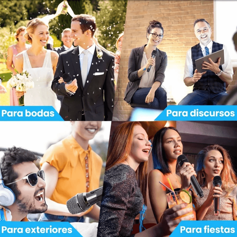 Micrófonos inalámbricos Ewtto ET-Y7130 UHF 2.4 GHz negro para eventos