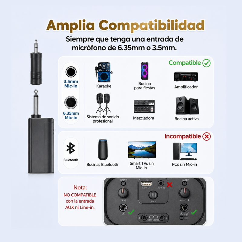 Micrófonos inalámbricos Ewtto ET-Y7130 UHF 2.4 GHz negro compatibilidad