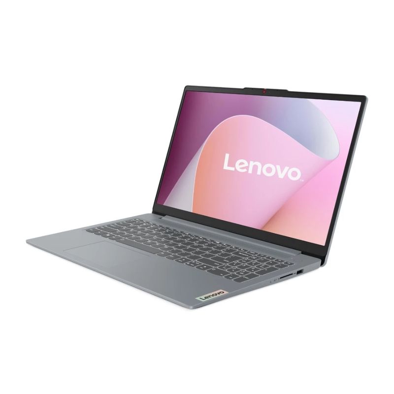 Laptop Lenovo IdeaPad Slim 3 Ryzen 5 16GB 512GB gris frontal oblicuo
