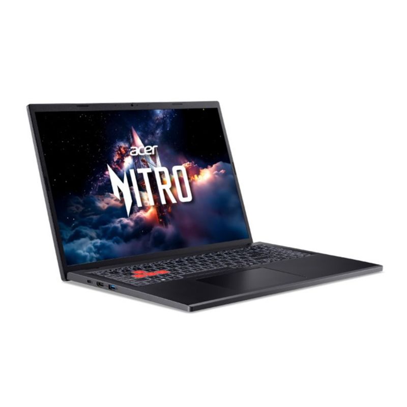Laptop gamer Acer Nitro Lite 16 i5 RTX 3050 negro frontal oblicuo