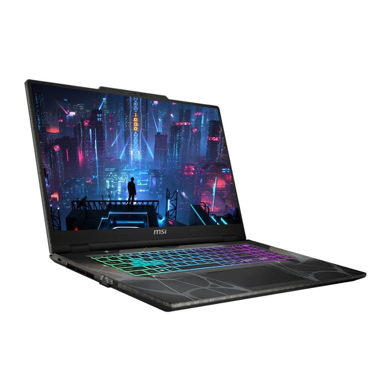 Laptop gamer MSI Cyborg 17 Core 7 RTX 5060 Windows 11 frontal oblicuo