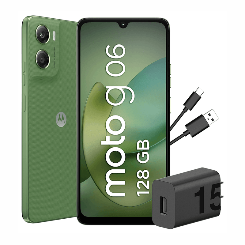 Celular Motorola G06 4G 128GB 4GB verde con cargador