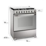 Cocina Electrolux 6 hornillas 76 cm VaporBake inox dimensiones