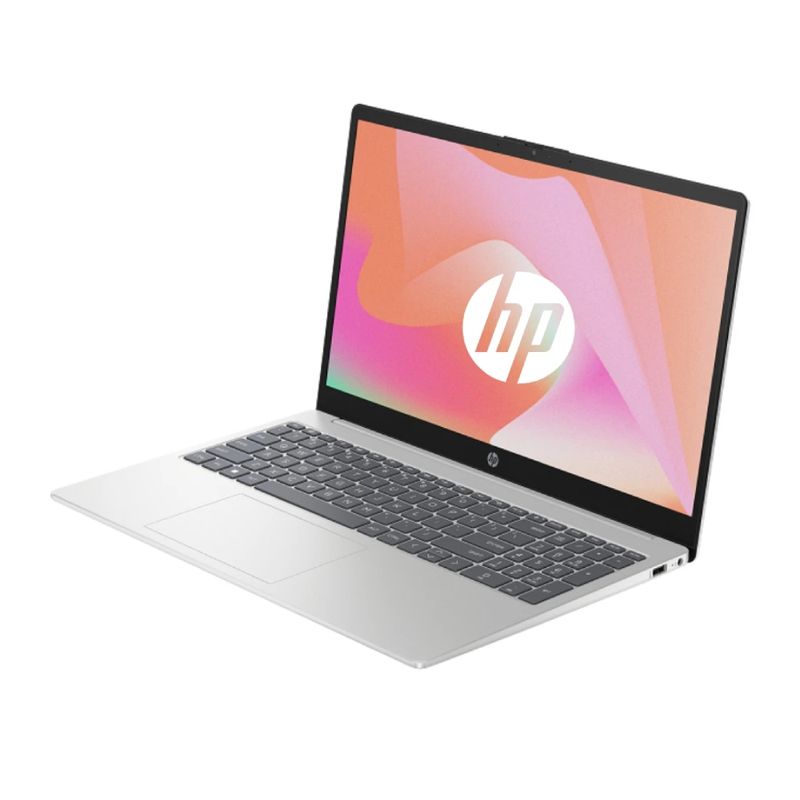 Laptop HP 15 Core Ultra 5 24GB RAM 512GB SSD Táctil frontal oblicuo