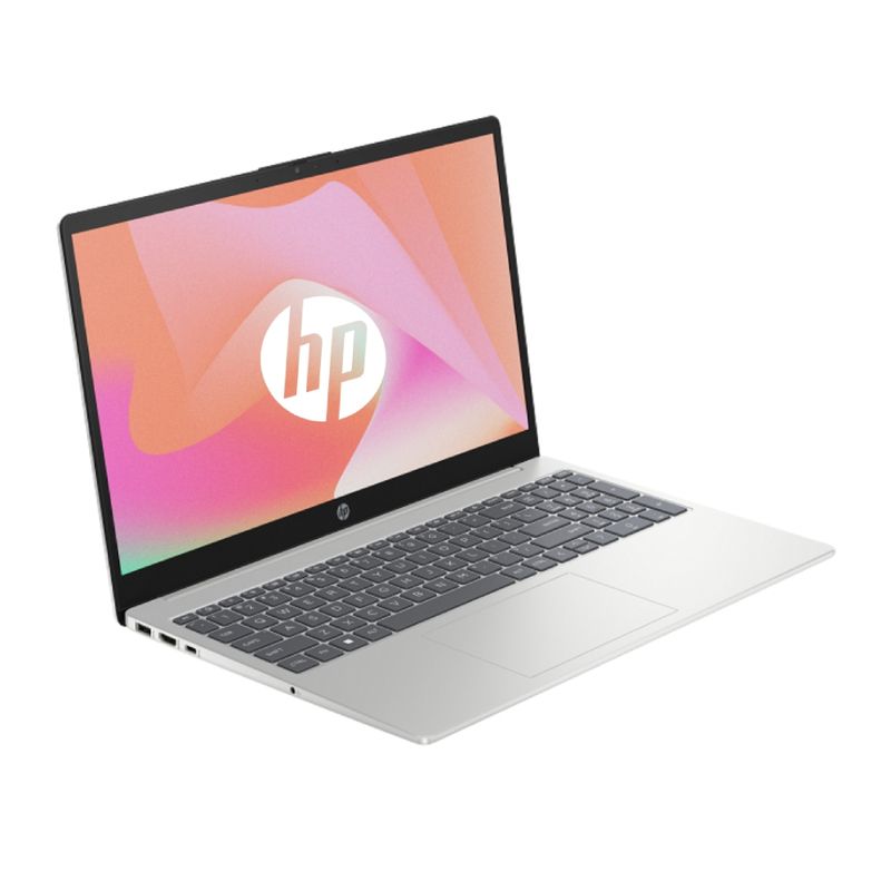 Laptop HP 15 Core Ultra 5 24GB RAM 512GB SSD Táctil frontal oblicuo