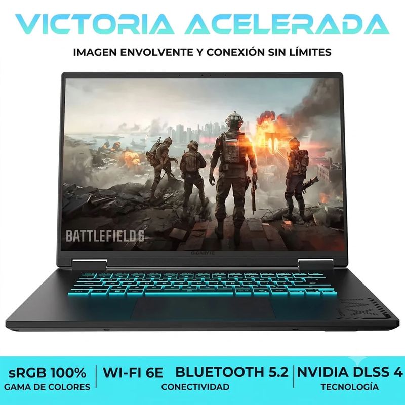 Laptop Gamer Gigabyte A16 i7 16" 1TB SSD 16GB RAM negro especificaciones